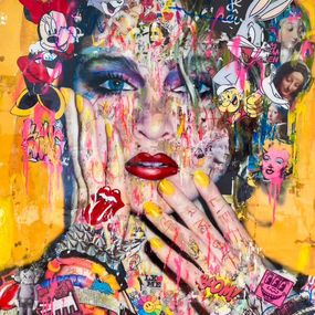 Painting, Madonna sur fond Jaune, Maria De Campos