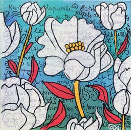 Zeichnungen, White flowers, Gilles Alliaume