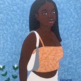Gemälde, There She Goes With Her Beauty - 21st Century Contemporary, Figurative, Modern, Joshua Salami