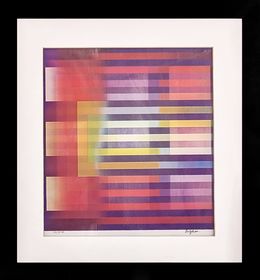 Drucke, Untitled (Nine Squares), framed, hand signed agamograph, Yaacov Agam