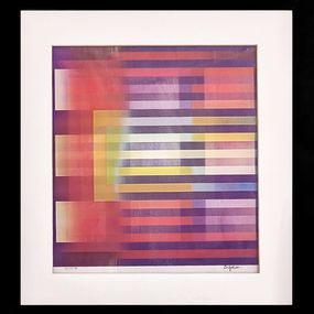 Print, Untitled (Nine Squares), framed, hand signed agamograph, Yaacov Agam