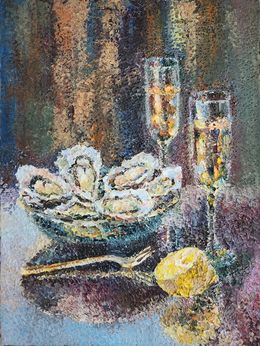 Gemälde, Still life with oysters, Iurii Dzhinaliev