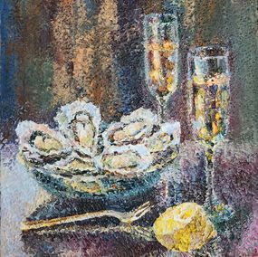 Gemälde, Still life with oysters, Iurii Dzhinaliev