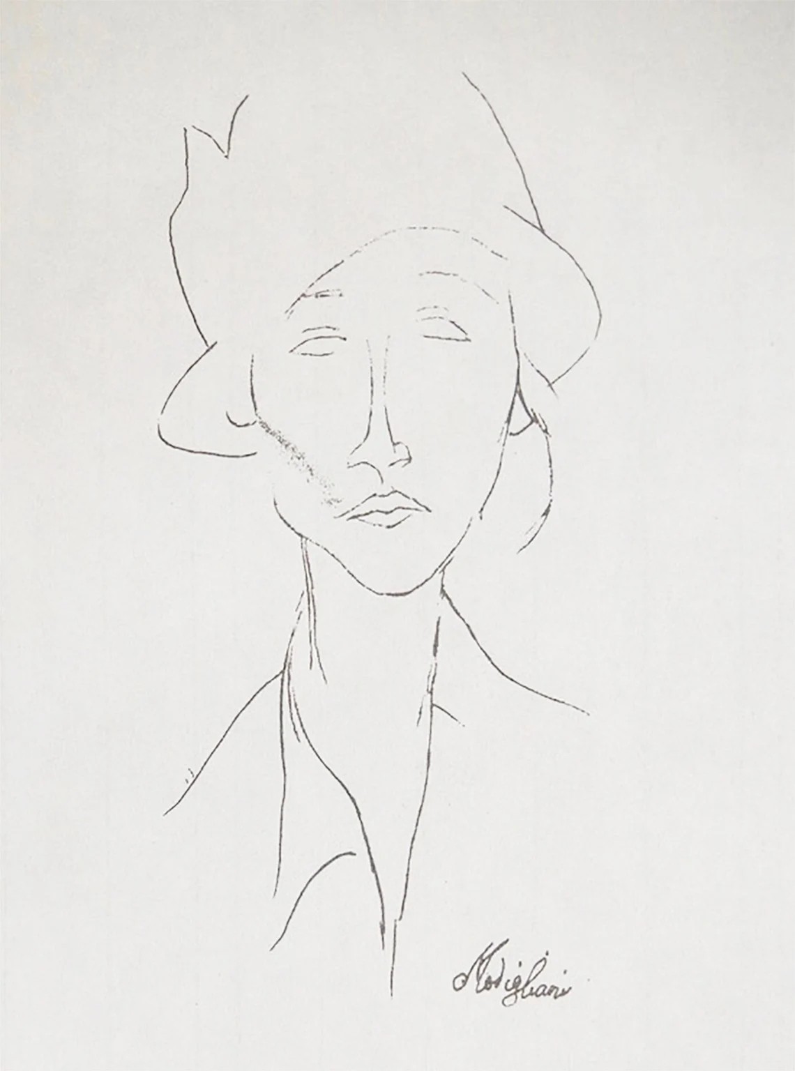 Amedeo Modigliani, Portrait de femme au chapeau Amedeo Modigliani, Portrait de femme au chapeau