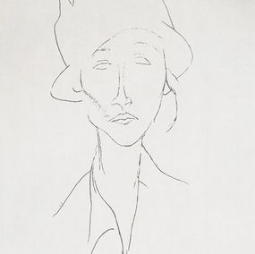 Drucke, Portrait de femme au chapeau, Amedeo Modigliani