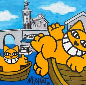 Painting, Promenade en Barque, M.Chat