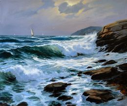 Gemälde, The silver sea, Serghei Ghetiu