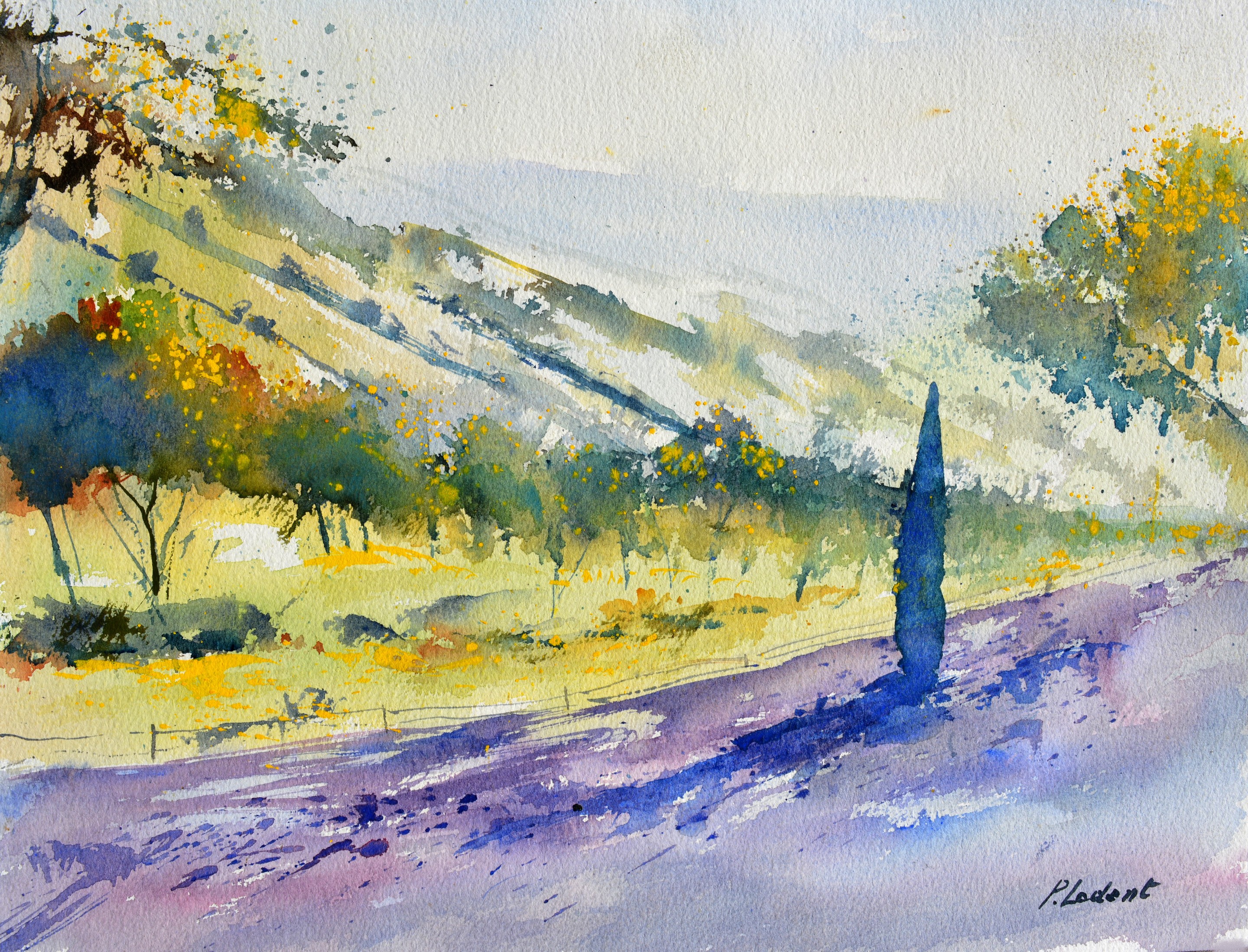 Pol Ledent, In Tuscany - watercolor Pol Ledent, In Tuscany - watercolor