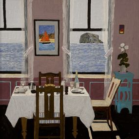 Gemälde, View of Bass Rock, Mike Hall