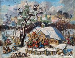 Gemälde, Carols in a Ukrainian Village, Daniil Litvinov