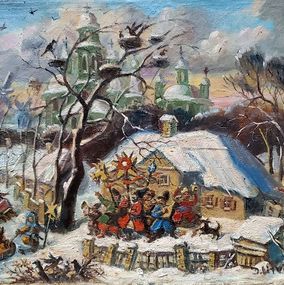Gemälde, Carols in a Ukrainian Village, Daniil Litvinov