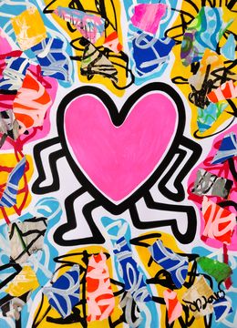 Painting, Love heart (a tribute to Haring), Dr. Love