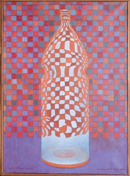 Peinture, Still Life of a Bottle. Op Art., Mayumi Ozawa