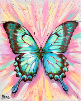 Gemälde, The Neon Butterfly Glamour, Yasna Godovanik
