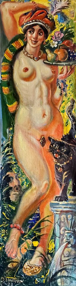 Gemälde, Girl with Fruit, Daniil Litvinov