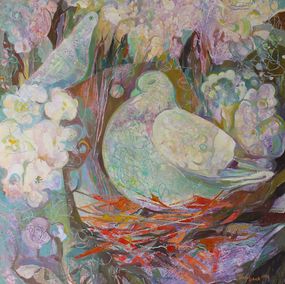 Painting, Dove’s Dream. Series Vibrations of the Earth, Mariia Voronchak