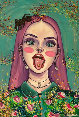 Painting, Happy pill, Stef Basias