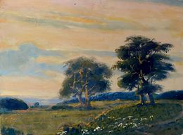 Painting, Evening in the Field, Oleg Litvinov