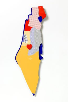 Sculpture, 3D Map of Israel Yellow, Zion Ezri