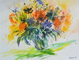 Gemälde, Still life watercolor, Pol Ledent