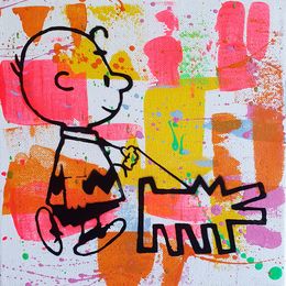 Peinture, Charlie Brown & Dog Haring, PyB