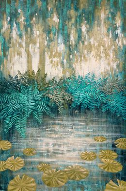 Gemälde, Mysterious Water Lily Pond, Ekaterina Prisich