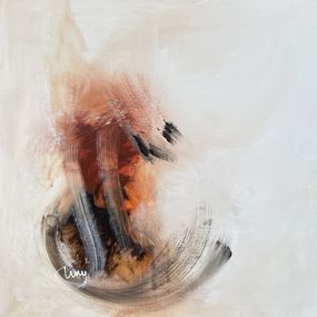 Gemälde, Abstract raw energy in burned sienna 2, Tiny de Bruin