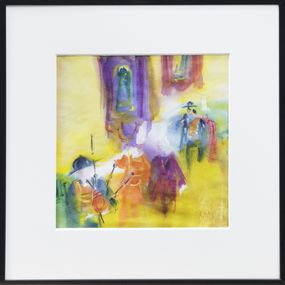 Gemälde, Un Pardon - Scène bretonne et abstraction colorée, Kristof