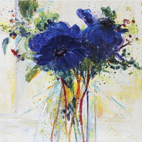 Gemälde, Blue - Composition florale, Annie Madec