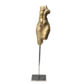 Skulpturen, Fémina V - Corps féminin bronze doré pique, Lynn Gaël Galan