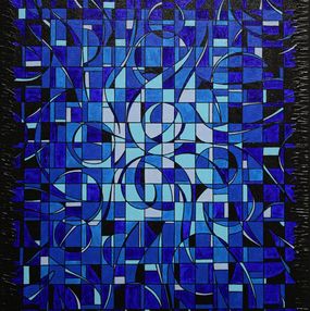Gemälde, Fragmentation bleue envoûtante, Jonathan Pradillon