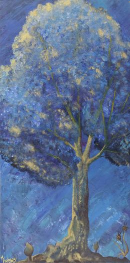 Peinture, L'arbre à or - Paysage de Nature, Marie Freisses dite Flamaelle