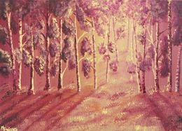 Peinture, Innocence végétale - Paysage de forêt, Marie Freisses dite Flamaelle