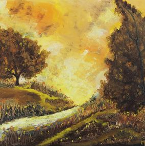 Gemälde, Flamboyant automne - Paysage de Nature, Marie Freisses dite Flamaelle