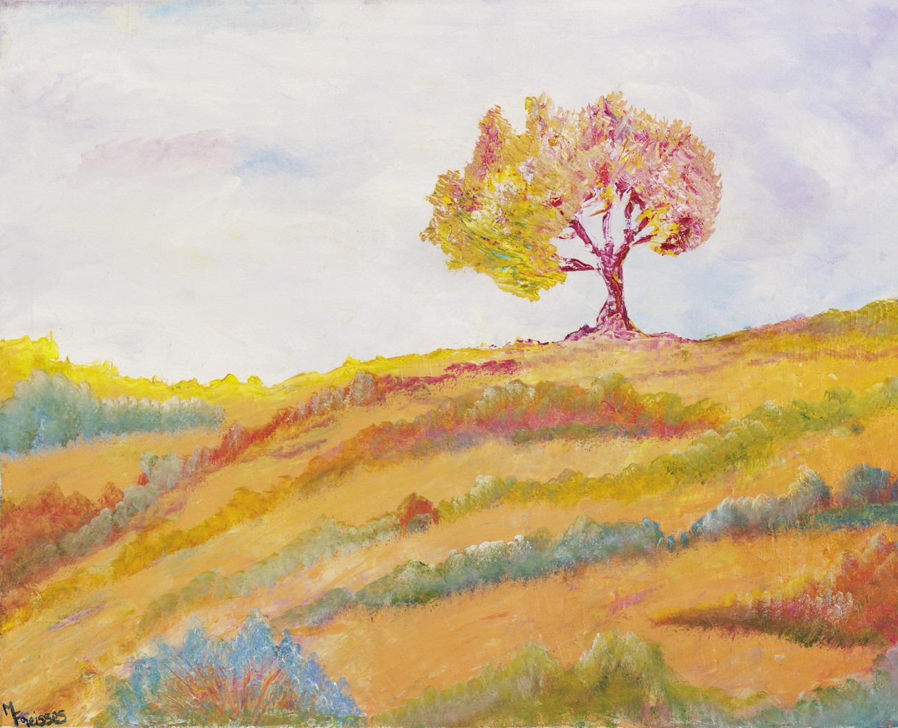 Marie Freisses dite Flamaelle, Olivier solitaire - Paysage de Nature Marie Freisses dite Flamaelle, Olivier solitaire - Paysage de Nature