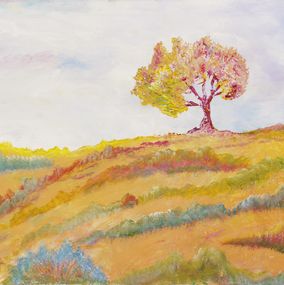 Gemälde, Olivier solitaire - Paysage de Nature, Marie Freisses dite Flamaelle