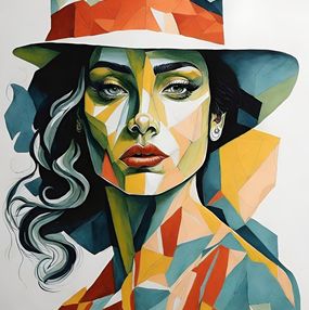Drucke, Cubism with a hat, Gongas