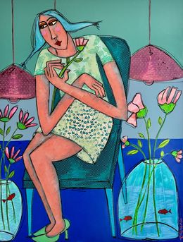 Gemälde, Les poissons rouges, Patricia Simsa