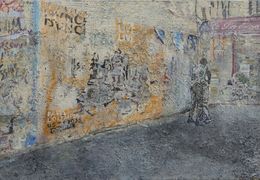 Gemälde, Paris, quartier République - "ils s'aiment", Michel Bianconi