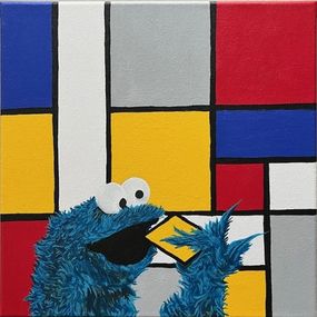 Gemälde, Mondriaan x Cookie Monster, Paapi