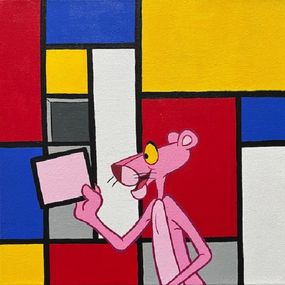 Gemälde, Mondriaan x Pink Panther, Paapi