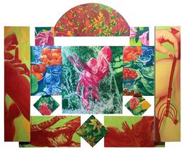 Gemälde, La Fabrique des Souvenirs / Pique Nique au Jardin d’Eden, Alain Vintenon