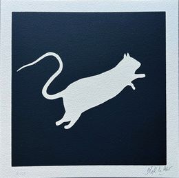 Édition, White Rat (on black background), Blek Le Rat