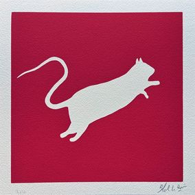 Drucke, White Rat (on red background), Blek Le Rat