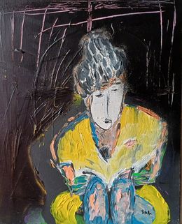 Peinture, Une nuit sans sommeil, un soir sans lune, Élisabeth Gineste (Sitelle)