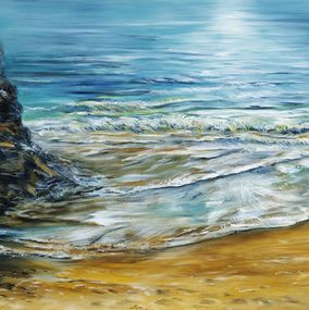 Gemälde, Brillance sur la plage - série paysage marin, Irène Pouvreau dite Syrène