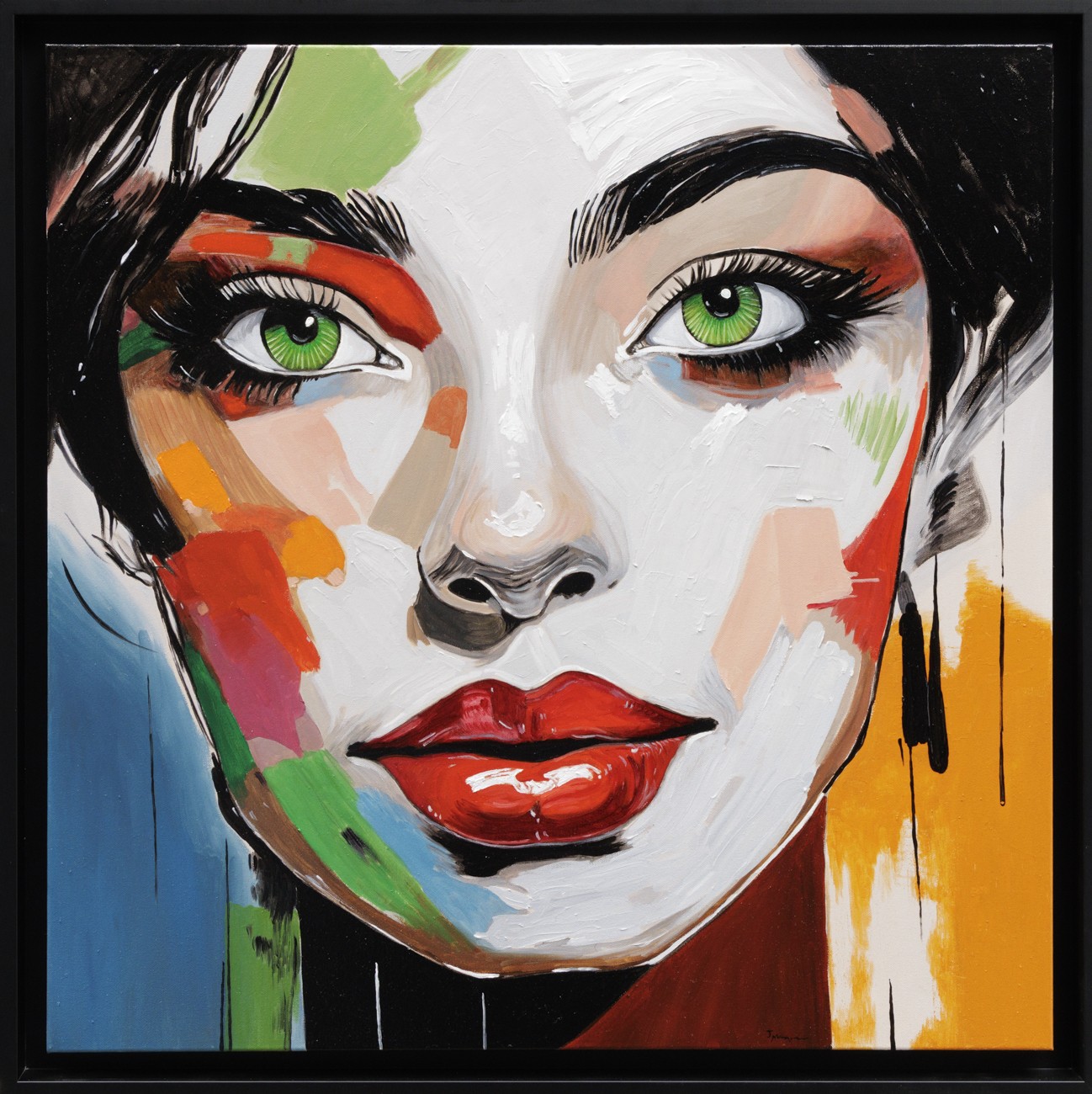 Jair Marques Herculano, Portrait Pop Art d'une femme - série portrait pop multicolore Jair Marques Herculano, Portrait Pop Art d'une femme - série portrait pop multicolore
