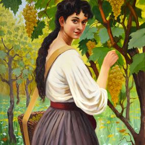 Gemälde, The grape picker, Serghei Ghetiu