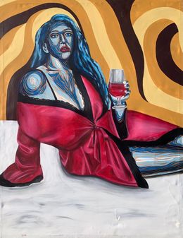 Gemälde, Mellow Out - 21st Century, Contemporary, Figurative, Portrait, Modern, Women, Michael Mensah