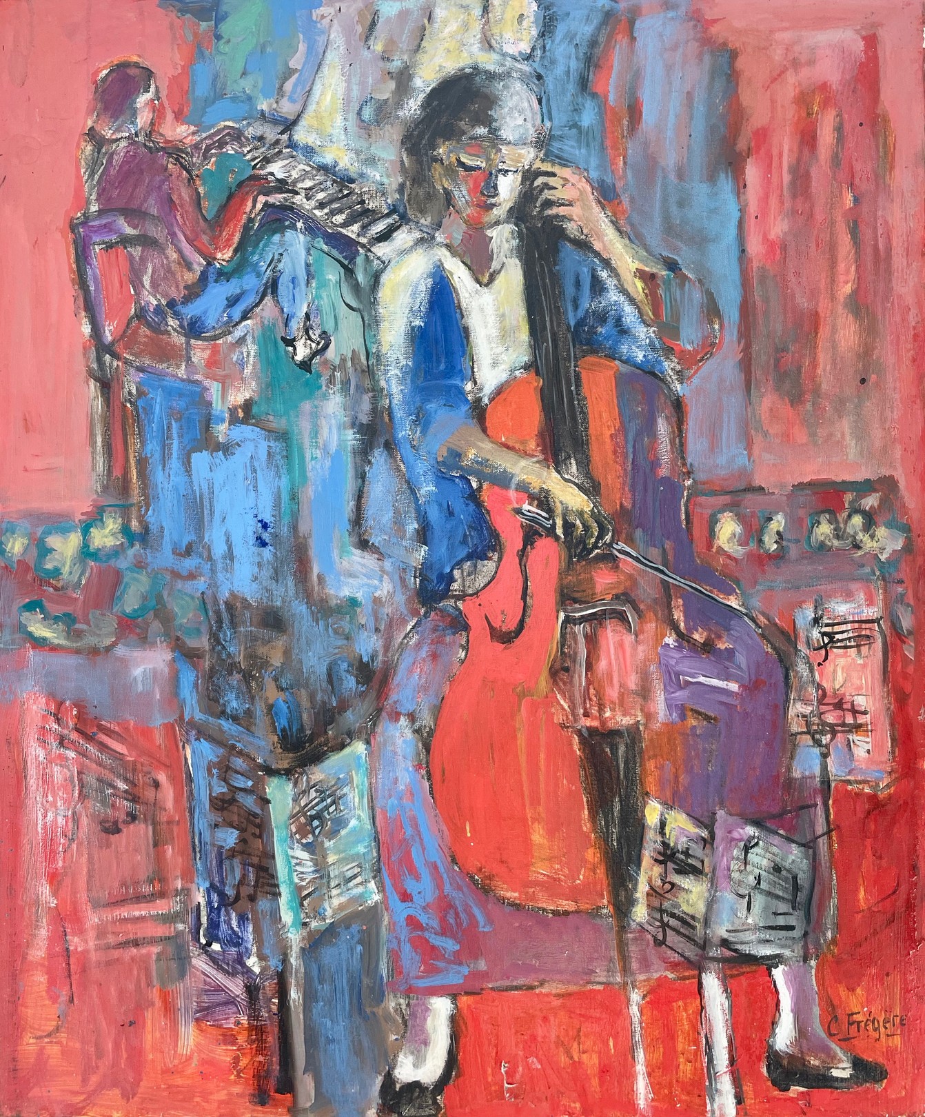 Claude Frégère, La violoncelliste Réf : CPBD1211 Claude Frégère, La violoncelliste Réf : CPBD1211
